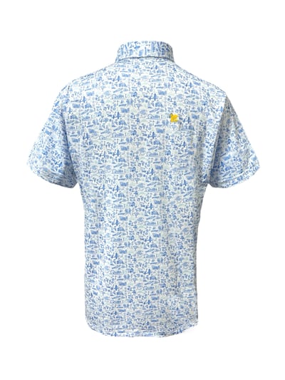 情侶款｜螢火蟲系列 旅遊地圖印花 短袖POLO衫-男4