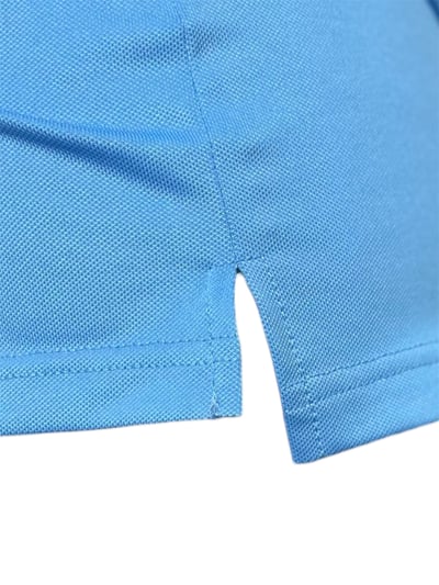 女款｜螢火蟲系列 滾邊白領 針織柔霧水彩藍色 短袖POLO衫-女5