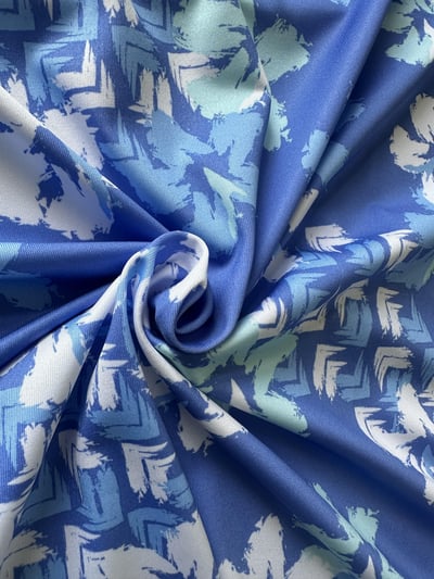 情侶款｜渡假感 夏威夷風印花-POLO衫短袖上衣-藍（女）7