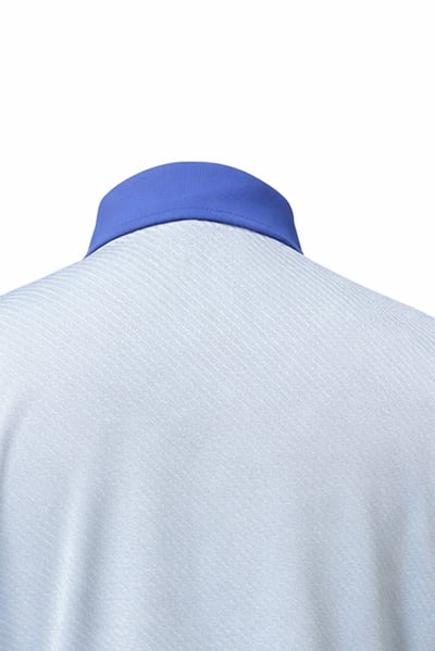 男款｜螢火蟲系列 天空藍雪花斜紋印花 短袖POLO衫-男2