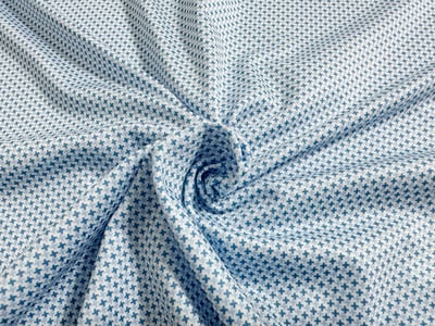 情侶款｜小十字深淺藍印花 短袖POLO衫-男7