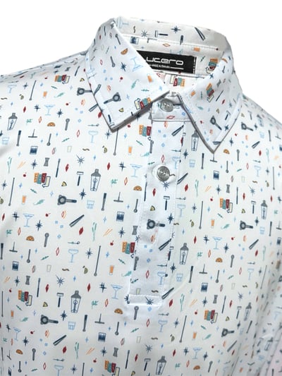 情侶款｜俏皮實驗室圖騰印花 長袖款-白底（男）5