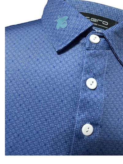 男款｜螢火蟲系列 寶藍幾何滿版小印花短袖POLO衫-男7