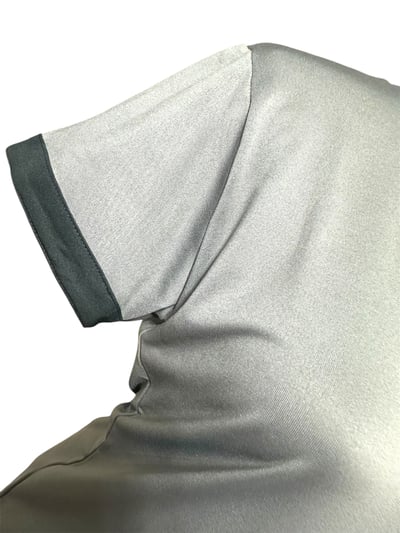 情侶款｜螢火蟲系列 灰色拼接黑 撞色 短袖POLO衫-女4