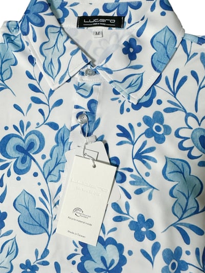 情侶款｜螢火蟲系列 水墨花園印花 短袖POLO衫-女5