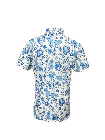 情侶款｜螢火蟲系列 水墨花園印花 短袖POLO衫-男5