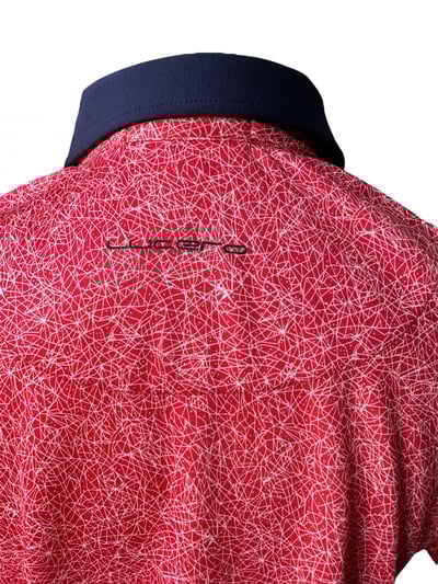 情侶款｜閃耀星圈圖案印花-POLO衫短袖上衣-紅（男）1332044