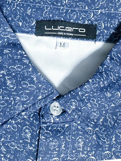 男款｜螢火蟲系列 藍風傘語印花 短袖POLO衫-男4