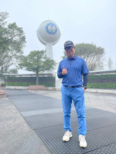 方格紋圖案印花-POLO衫短袖上衣-深藍（男）7