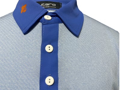 男款｜螢火蟲系列 天空藍雪花斜紋印花 短袖POLO衫-男3