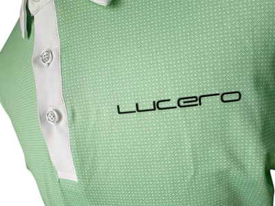 情侶款 | 草綠雪花菱格紋印花-POLO衫短袖上衣-綠（男）3