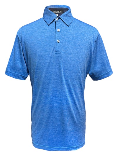 情侶款｜暈染深淺藍色印花-POLO衫短袖上衣-藍（男）1