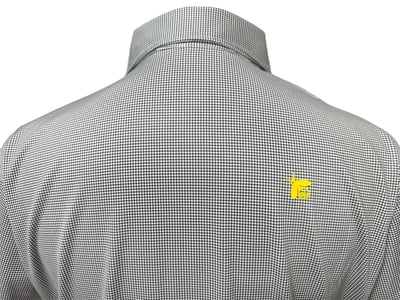 男款｜螢火蟲系列 千鳥格紋黑印花 短袖POLO衫-男4