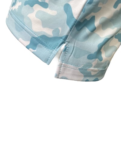 情侶款 | 迷彩圖案POLO衫短袖上衣-碧藍色（男）6