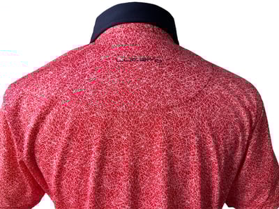 情侶款｜閃耀星圈圖案印花-POLO衫短袖上衣-紅（女）1332045