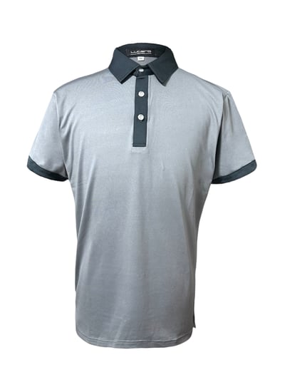 情侶款｜螢火蟲系列 灰色拼接黑 撞色 短袖POLO衫-男1