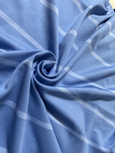 男款｜螢火蟲系列 橫條紋清爽藍 彈性軟料短袖POLO衫-男7