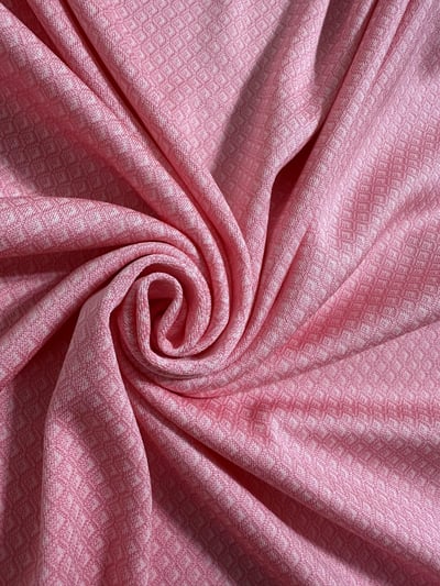 菱格紋印花粉草莓牛奶色-POLO衫短袖上衣-粉（女）9