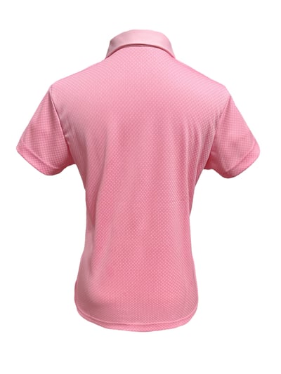 菱格紋印花粉草莓牛奶色-POLO衫短袖上衣-粉（女）2