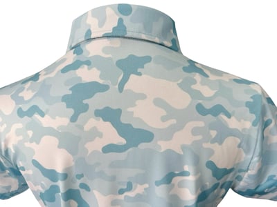 情侶款 | 迷彩圖案POLO衫短袖上衣-碧藍色（女）3