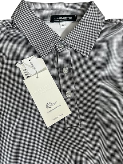 男款｜螢火蟲系列 千鳥格紋黑印花 短袖POLO衫-男5