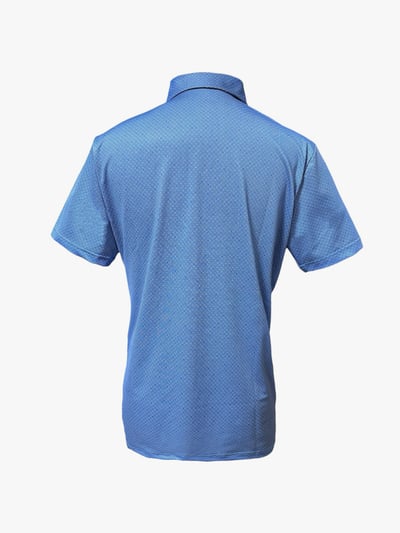 男款｜螢火蟲系列 寶藍幾何滿版小印花短袖POLO衫-男2