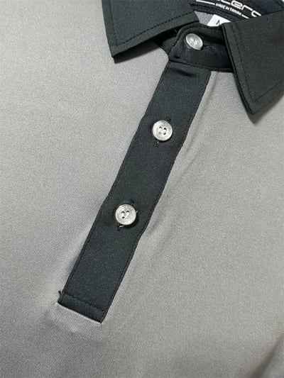 情侶款｜螢火蟲系列 灰色拼接黑 撞色 短袖POLO衫-男7