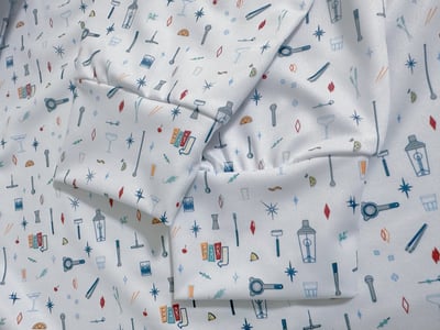 情侶款｜俏皮實驗室圖騰印花 長袖款-白底（男）6