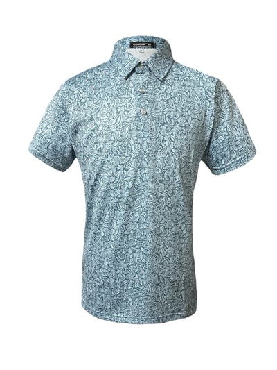 情侶款｜螢火蟲系列 清新花影印花 短袖POLO衫-男1