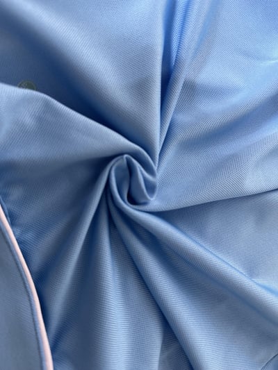 女款｜螢火蟲系列 滾邊白領 針織柔霧水彩藍色 短袖POLO衫-女6