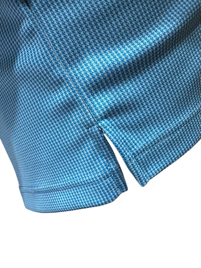 千鳥小格紋印花 繡花POLO衫-藍（男）4