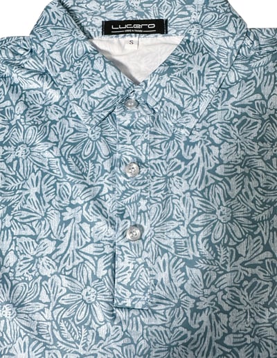 情侶款｜螢火蟲系列 清新花影印花 短袖POLO衫-男3