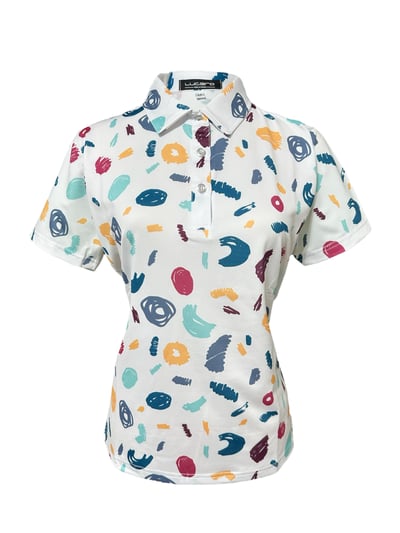 情侶款｜螢火蟲系列 塗鴉彩繪印花 短袖POLO衫-女1