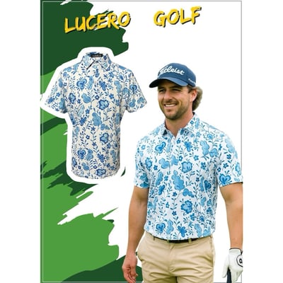 情侶款｜螢火蟲系列 水墨花園印花 短袖POLO衫-男10