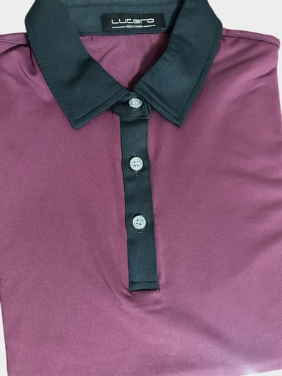 螢火蟲系列  紫莓紅酒撞色 短袖POLO衫-女6