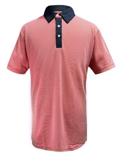 小格紋造型 背後繡花LOGO-紅（男）1