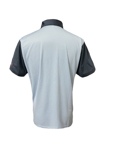 情侶款｜小十字深淺藍印花 短袖POLO衫-男5