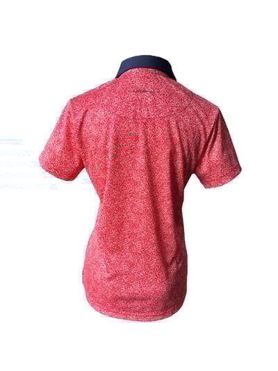 情侶款｜閃耀星圈圖案印花-POLO衫短袖上衣-紅（女）1332042