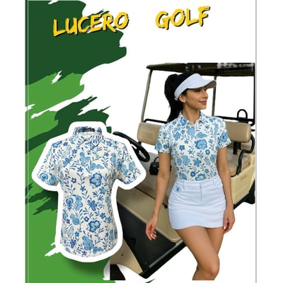 情侶款｜螢火蟲系列 水墨花園印花 短袖POLO衫-女10