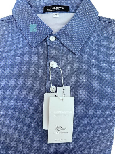 男款｜螢火蟲系列 寶藍幾何滿版小印花短袖POLO衫-男5