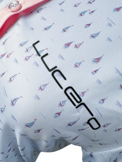 情侶款 | 淺藍帆船印花-POLO衫短袖上衣-粉（女）5