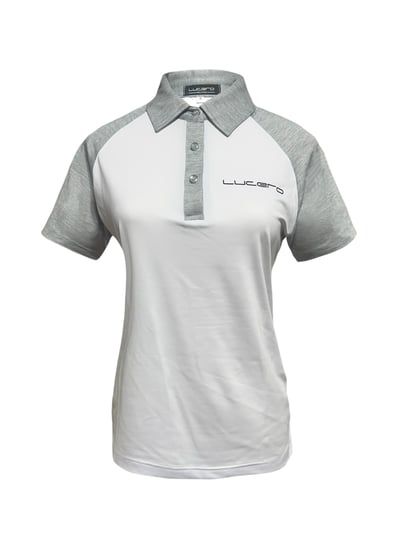 情侶款 | 灰袖拼接白色-POLO衫短袖上衣-灰袖（女）1