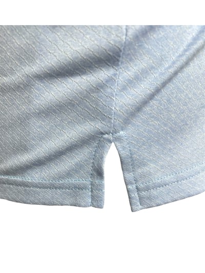 男款｜螢火蟲系列 天空藍雪花斜紋印花 短袖POLO衫-男4