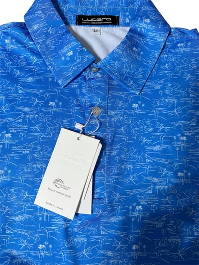 男款｜螢火蟲系列 棕梠樹圖騰印花 短袖POLO衫-男5