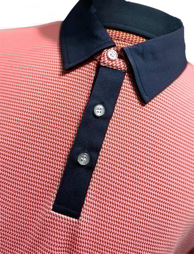 小格紋造型 背後繡花LOGO-紅（男）2