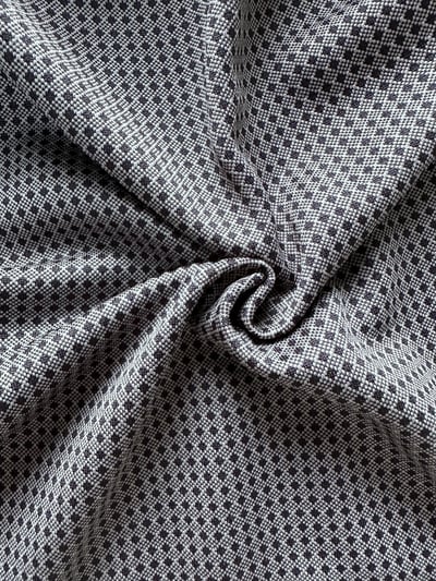 小格紋圖案-領口繡花POLO衫短袖上衣-灰（男）6