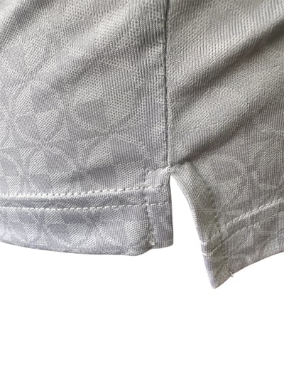 大螺旋槳 菱圓形圖案印花-POLO衫短袖上衣-手袖徽章三色-灰（男） 2