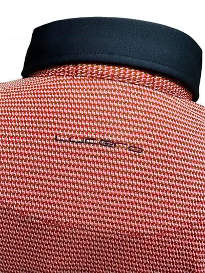 小格紋造型 背後繡花LOGO-紅（男）4