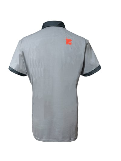 情侶款｜螢火蟲系列 灰色拼接黑 撞色 短袖POLO衫-男2