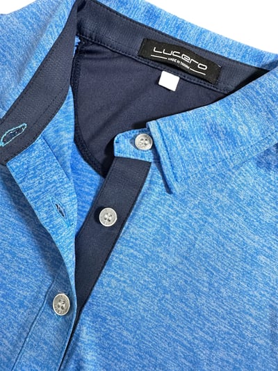 情侶款｜暈染深淺藍色印花-POLO衫短袖上衣-藍（男）3